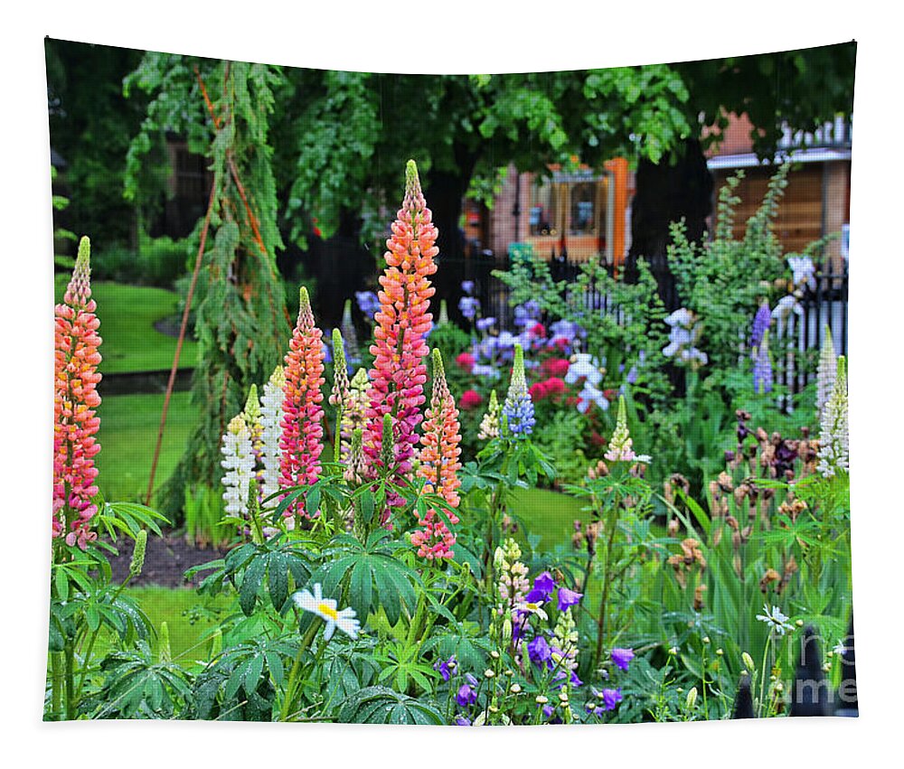 Lupines Tapestry featuring the photograph Chester England Lupines 6830 by Jack Schultz