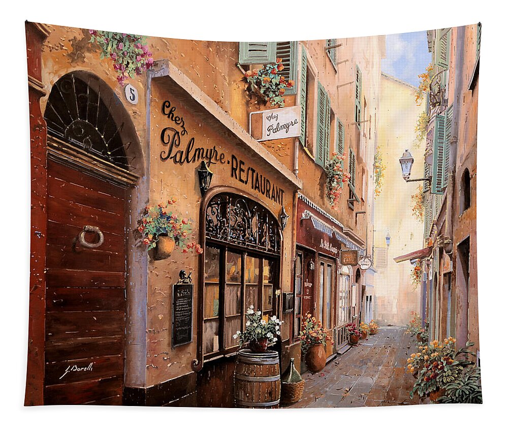 Nice Tapestry featuring the painting Chez Palmyre by Guido Borelli