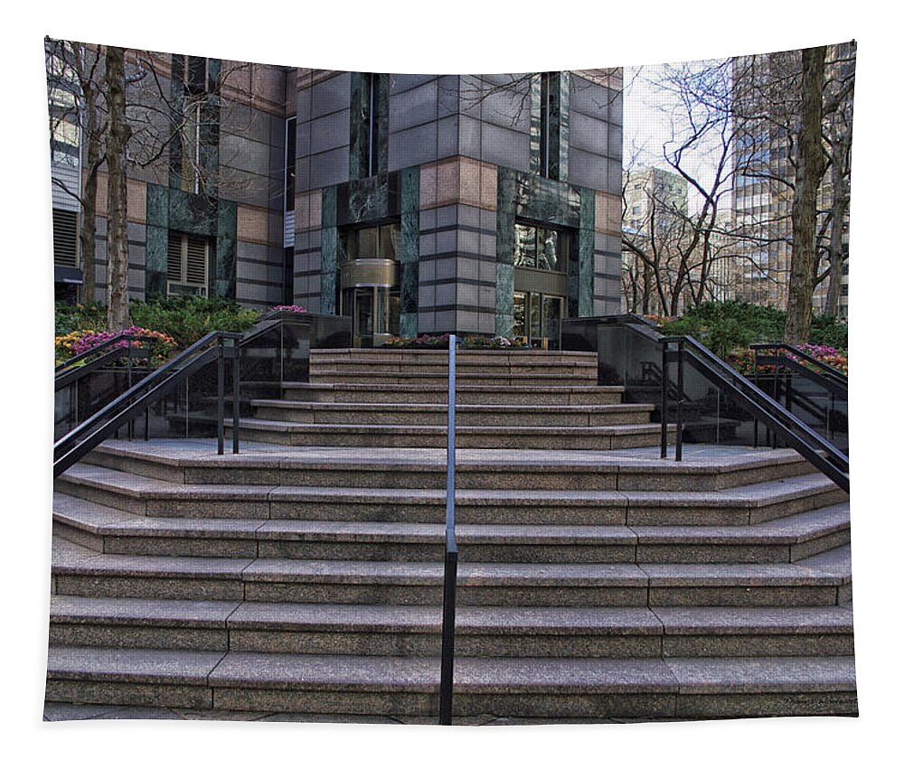 Staircase Tapestry featuring the photograph Chicago Downtown Staircase 01 by Thomas Woolworth