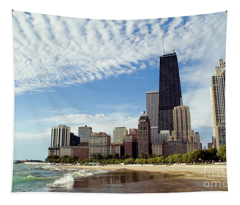 City Tapestry featuring the photograph Chicago Lakefront Skyline by Bruno Passigatti