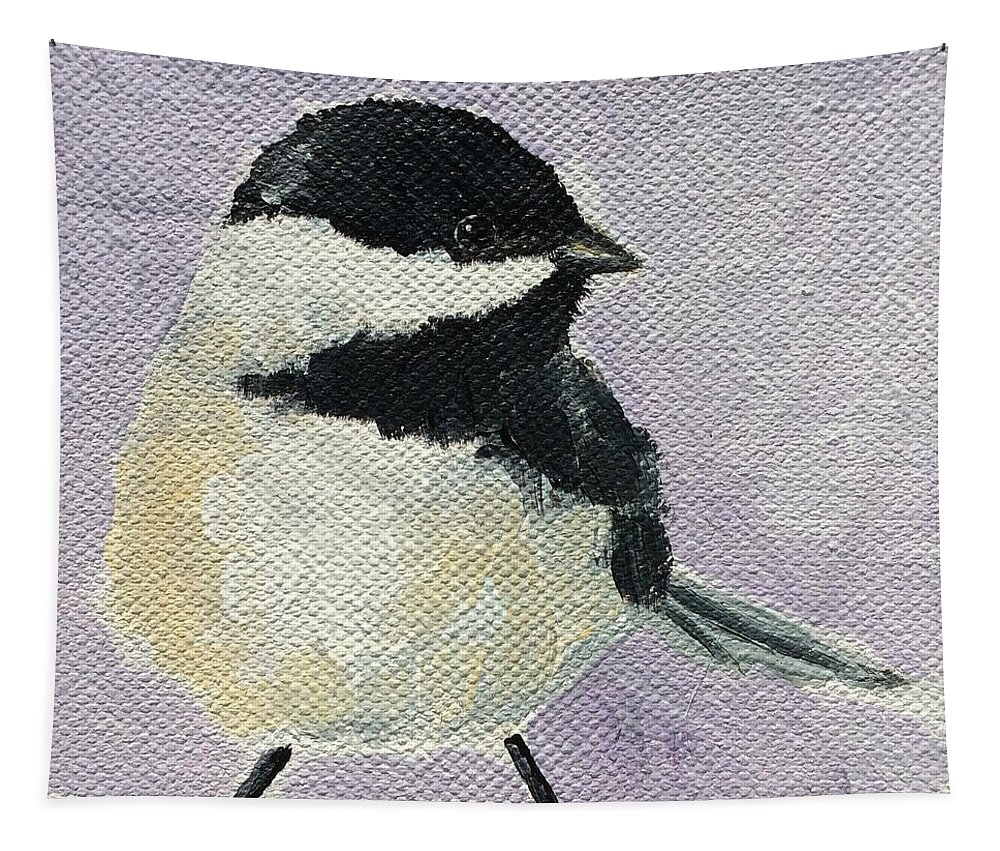 Chickadee Tapestry featuring the painting Chickadee I by Emily Page