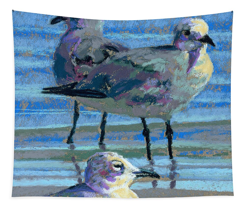 Beach Tapestry featuring the pastel Chillin Out by Rita Kirkman