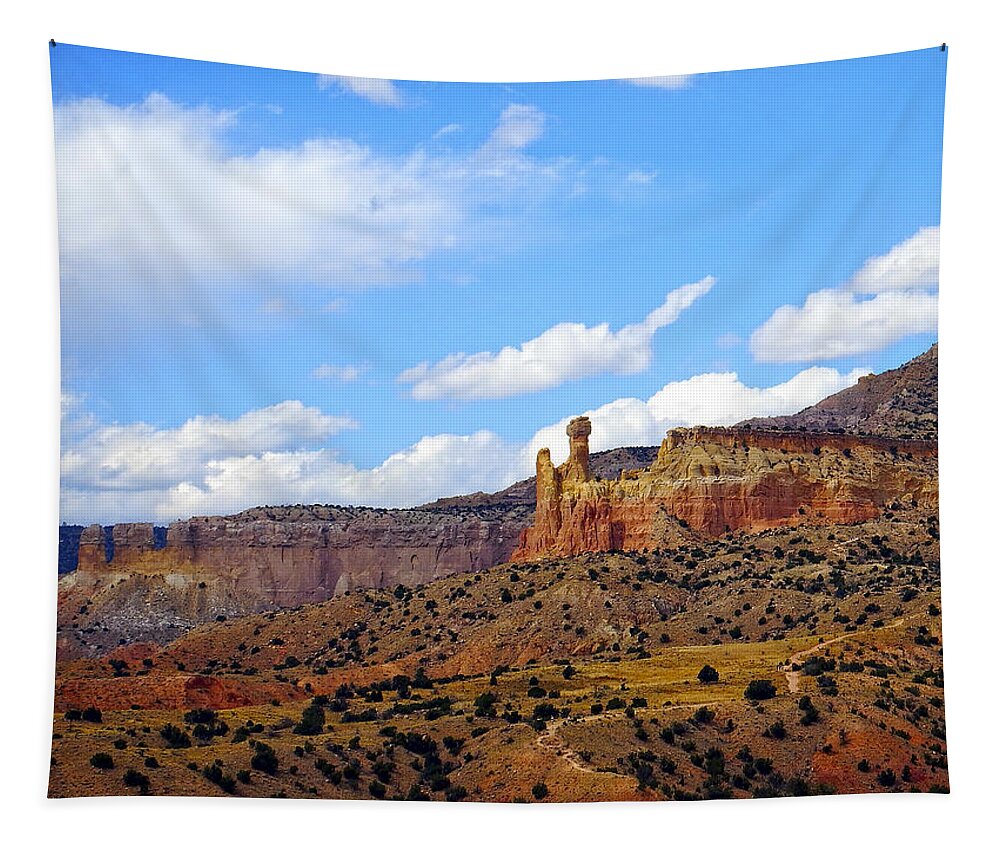 Ghost Ranch Tapestry featuring the photograph Chimney Rock Ghost Ranch New Mexico by Kurt Van Wagner