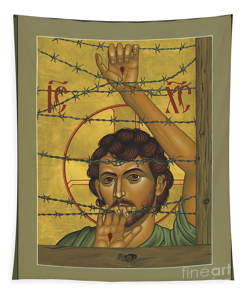 Christ Of Maryknoll Tapestry featuring the painting Christ of Maryknoll - RLCOM by Br Robert Lentz OFM