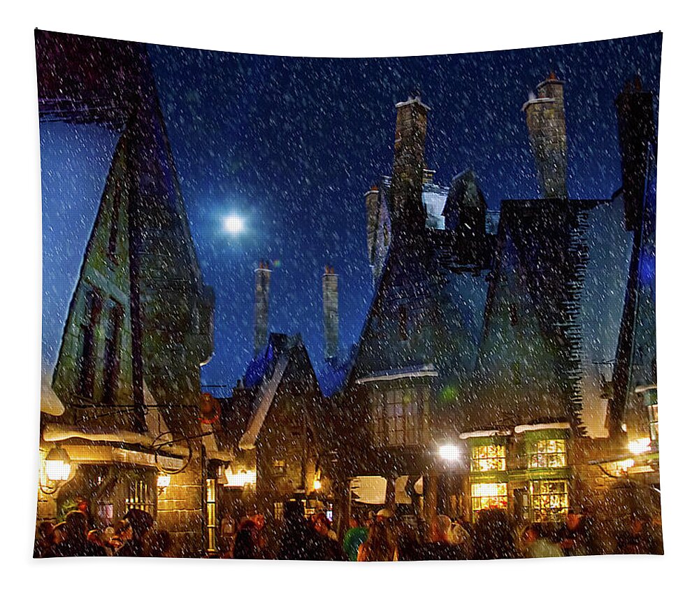 Harry Potter Tapestry featuring the photograph Christmas at Hogsmeade Blank by Mark Andrew Thomas