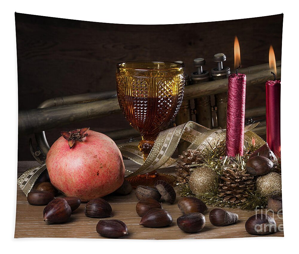 Wine Tapestry featuring the photograph Christmas Fall Still-life by Carlos Caetano