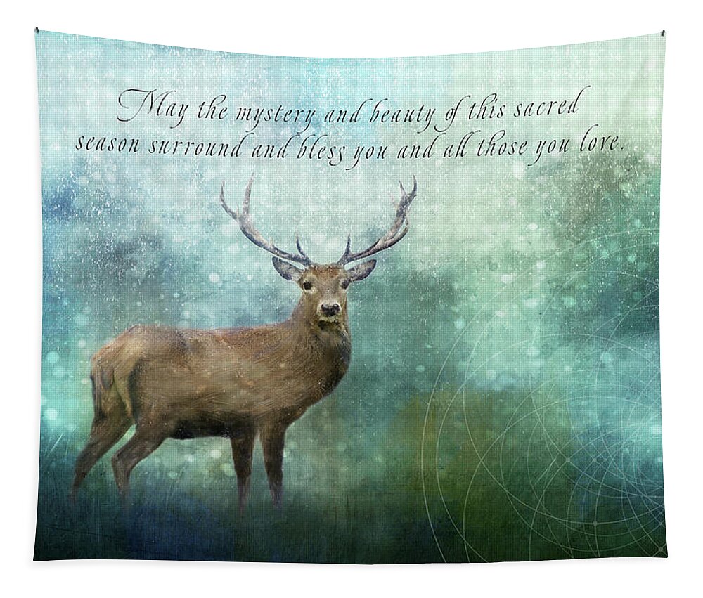 Deer Tapestry featuring the digital art Christmas Mystery by Terry Davis