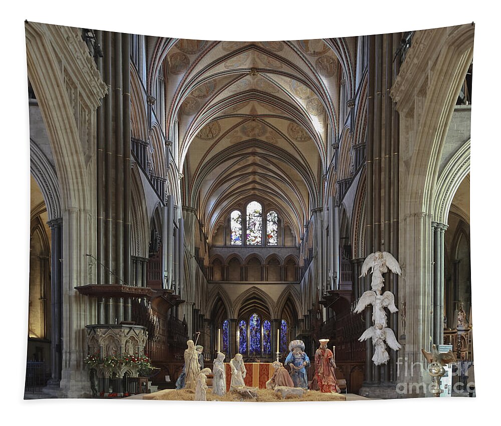 Salisbury Tapestry featuring the photograph Christmas Nativity Salisbury Cathedral by Terri Waters