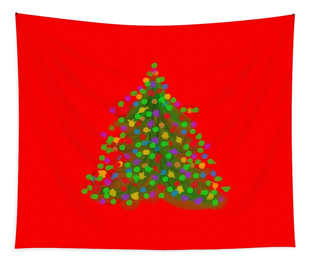 Christmas Tapestry featuring the digital art Christmas Tree by Cristina Stefan