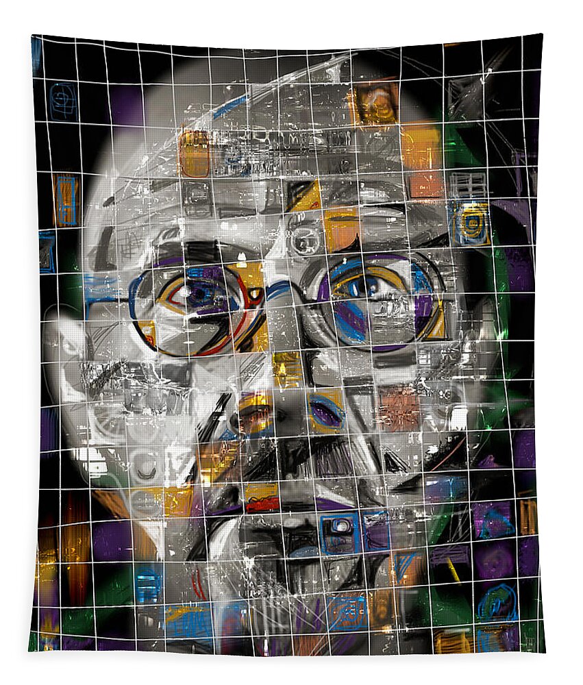 Chuck Close Tapestry featuring the mixed media Chuck Close by Russell Pierce