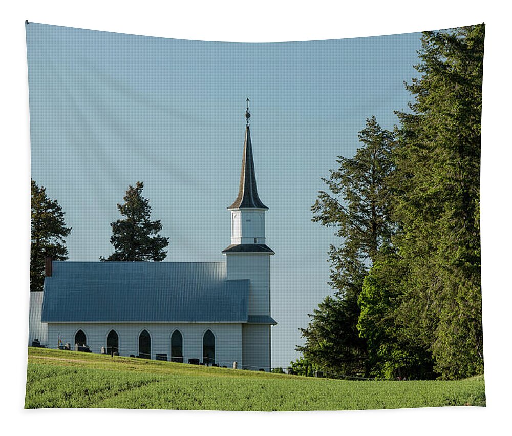 Palouse Tapestry featuring the photograph Church on the Hill by Bob Cournoyer