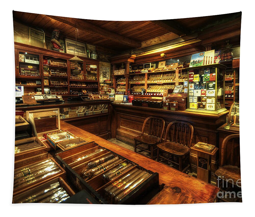 Art Tapestry featuring the photograph Cigar Shop by Yhun Suarez