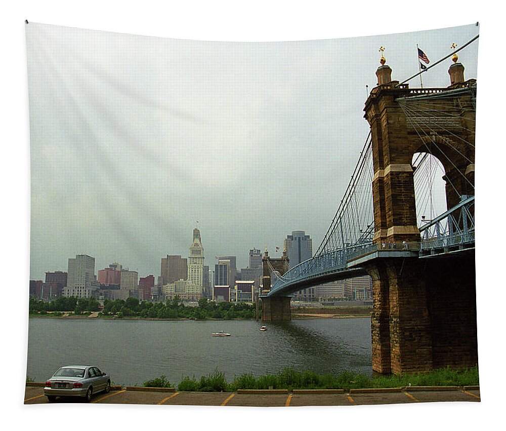 Arches Tapestry featuring the photograph Cincinnati - Roebling Bridge 6 by Frank Romeo