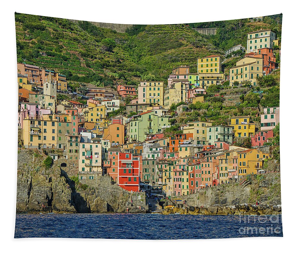 Cinque Terre Tapestry featuring the photograph Cinque Terre, Italy by Maria Rabinky