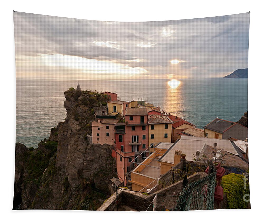 Manarola Tapestry featuring the photograph Cinque Terre Tranquility by Mike Reid