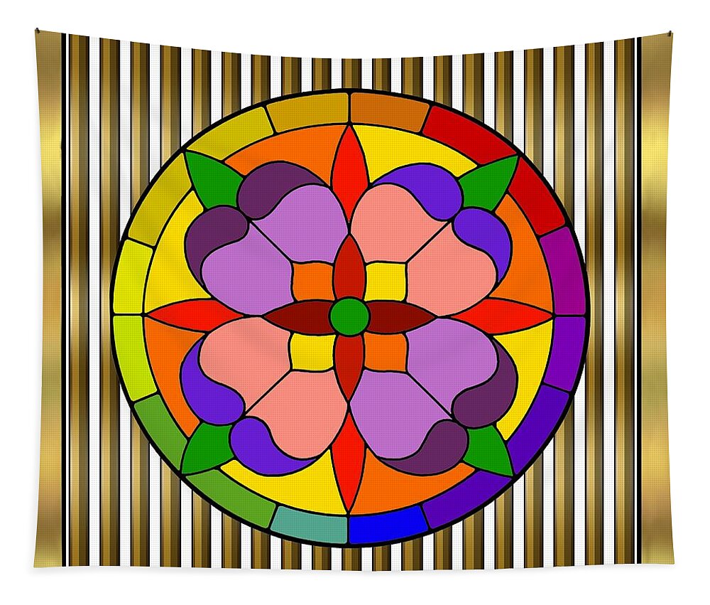 Circle On Bars Tapestry featuring the digital art Circle on Bars by Chuck Staley