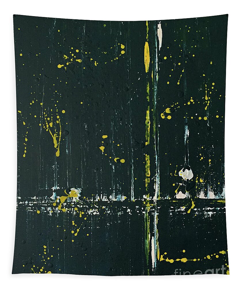 Abstract Tapestry featuring the painting City Lights by Amanda Sheil
