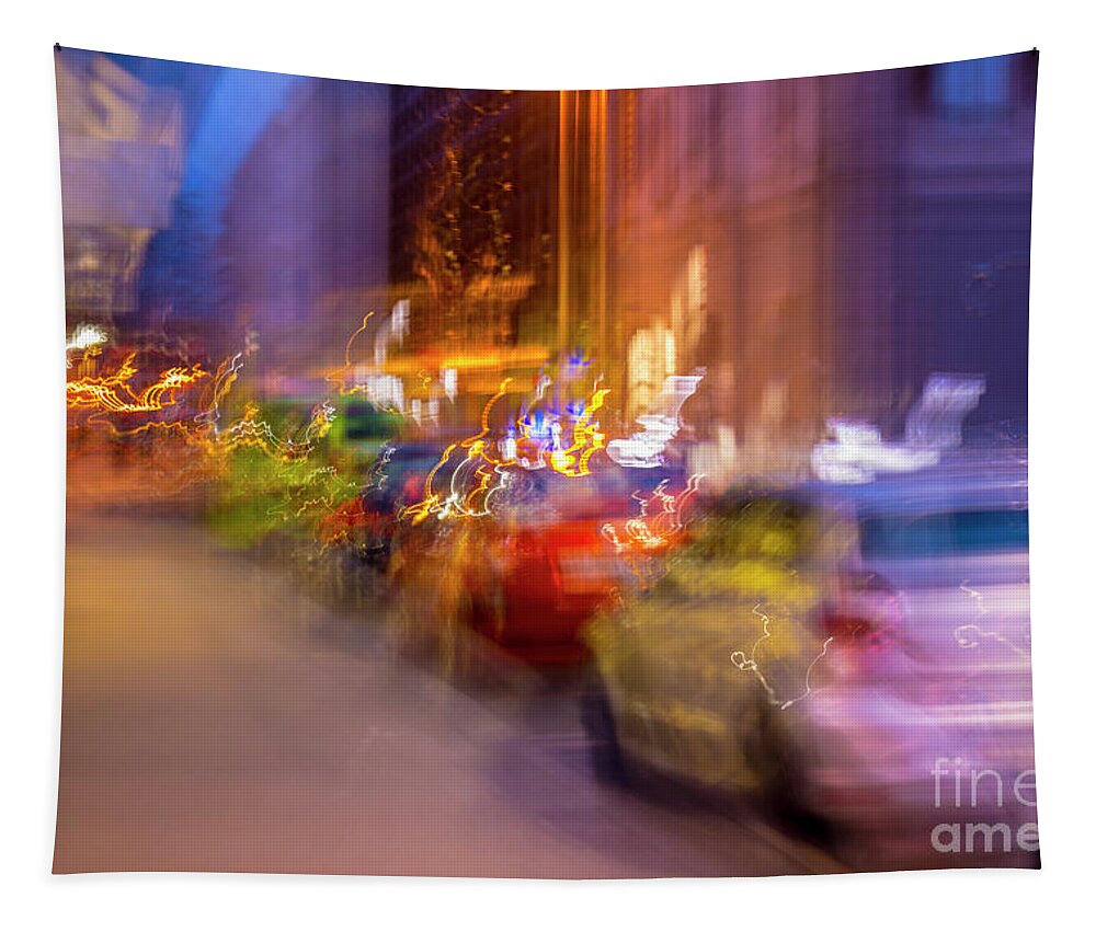 City Tapestry featuring the photograph City Street by Mats Silvan