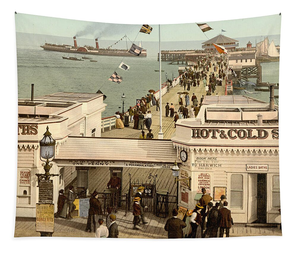 clacton-on-sea Tapestry featuring the photograph Clacton-on-Sea - England - Pier by International Images