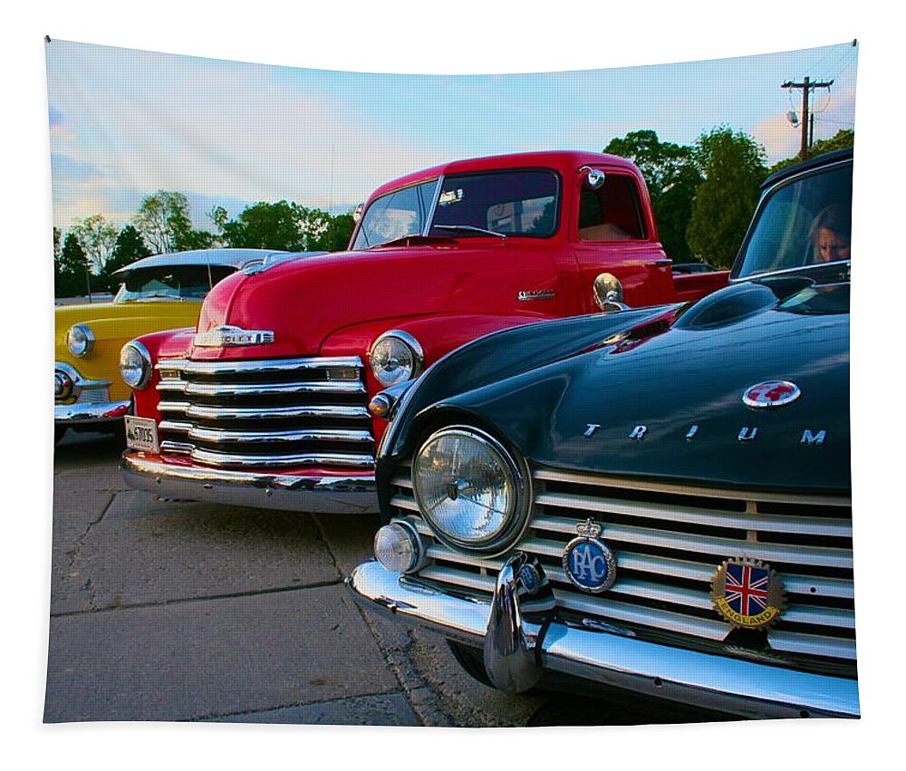  Tapestry featuring the photograph Classic Chrome Bumpers by Polly Castor