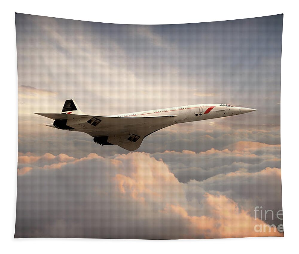 Concorde Tapestry featuring the digital art Classic Concorde by Airpower Art