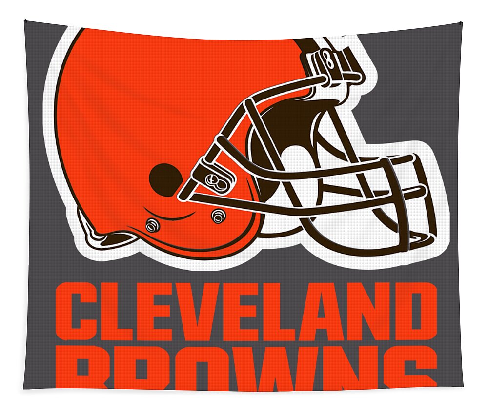 Cleveland Tapestry featuring the mixed media Cleveland Browns on an abraded steel texture by Movie Poster Prints