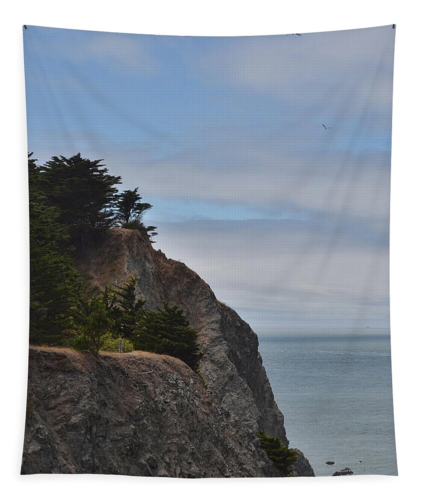 Cliff Tapestry featuring the photograph Cliff Hanger by Judy Wolinsky