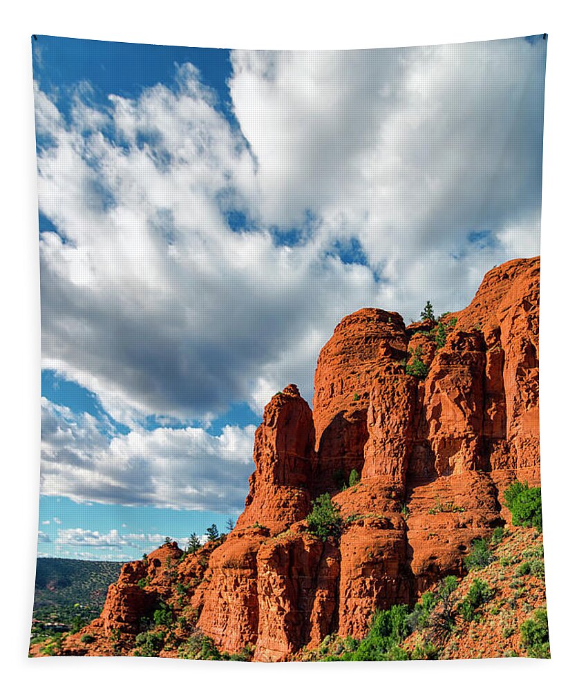 Sedona Tapestry featuring the photograph Cliffside Cloud Cover by American Landscapes