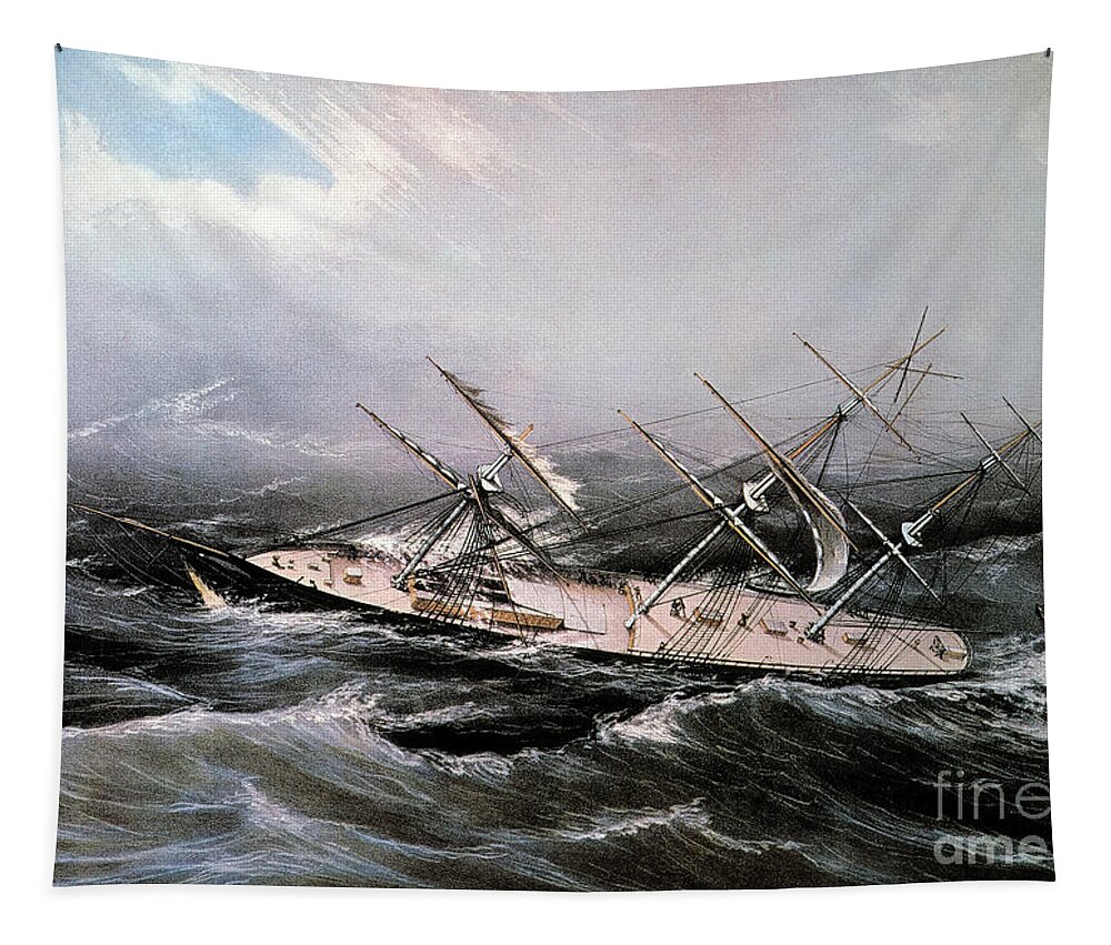 1855 Tapestry featuring the photograph Clipper Ship Comet, 1855 by Granger