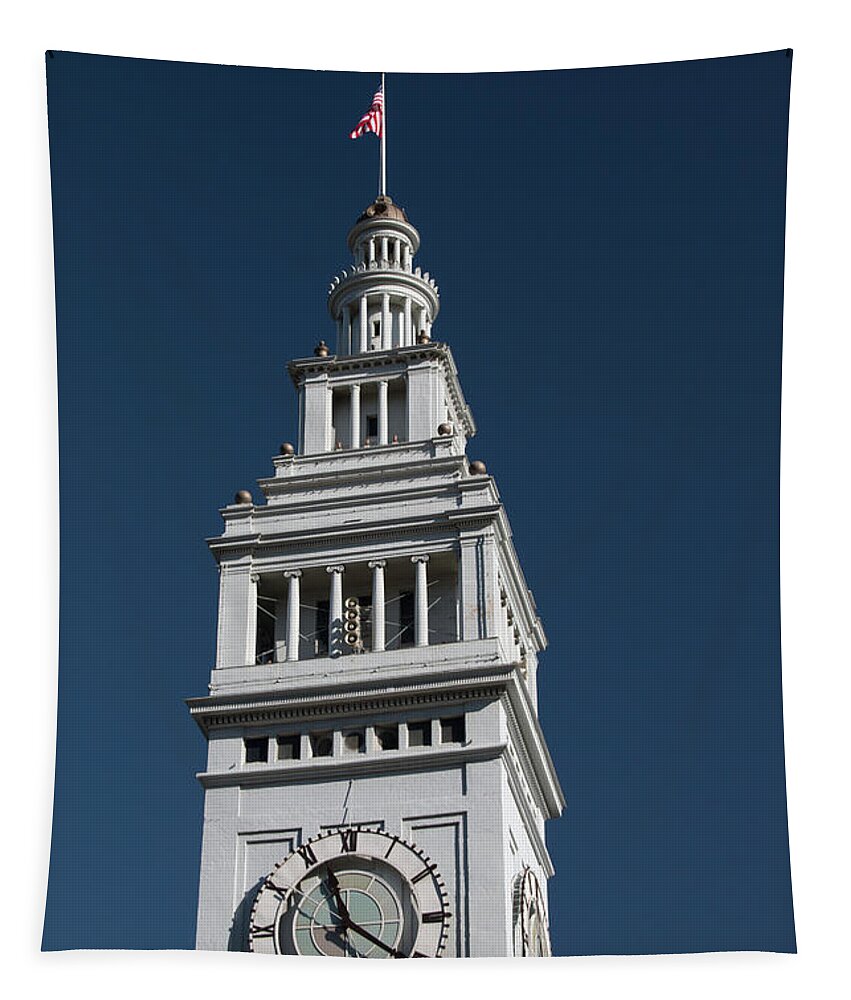 Built Tapestry featuring the photograph Clock tower of the train station in San Francisco by Amanda Mohler