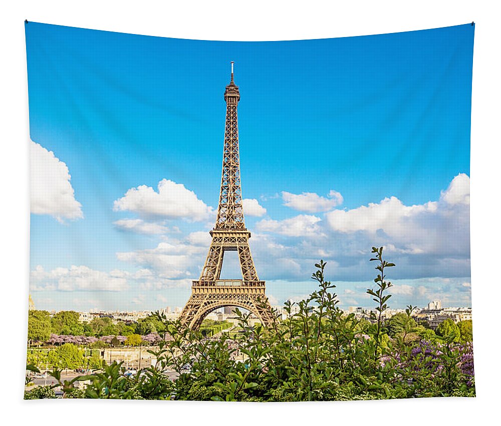 Eiffel Tower Tapestry featuring the photograph Cloud 9 - Eiffel Tower - Paris, France by Melanie Alexandra Price