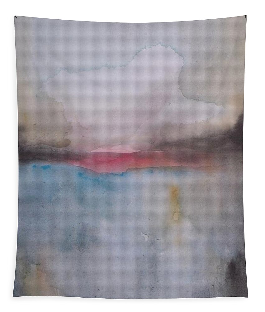 Abstract Tapestry featuring the painting Cloud Over the Lake by Vesna Antic