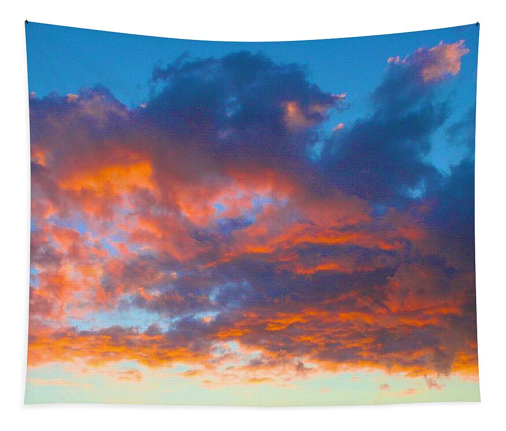  Tapestry featuring the photograph Cloud Hovers on Fire by Polly Castor