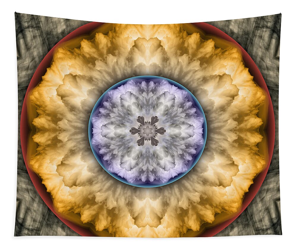 Symbolism Mandalas Tapestry featuring the digital art Cloudburst by Becky Titus