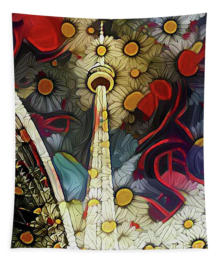 Daisies Tapestry featuring the photograph CN Tower Pushing Up Daisies by Nina Silver