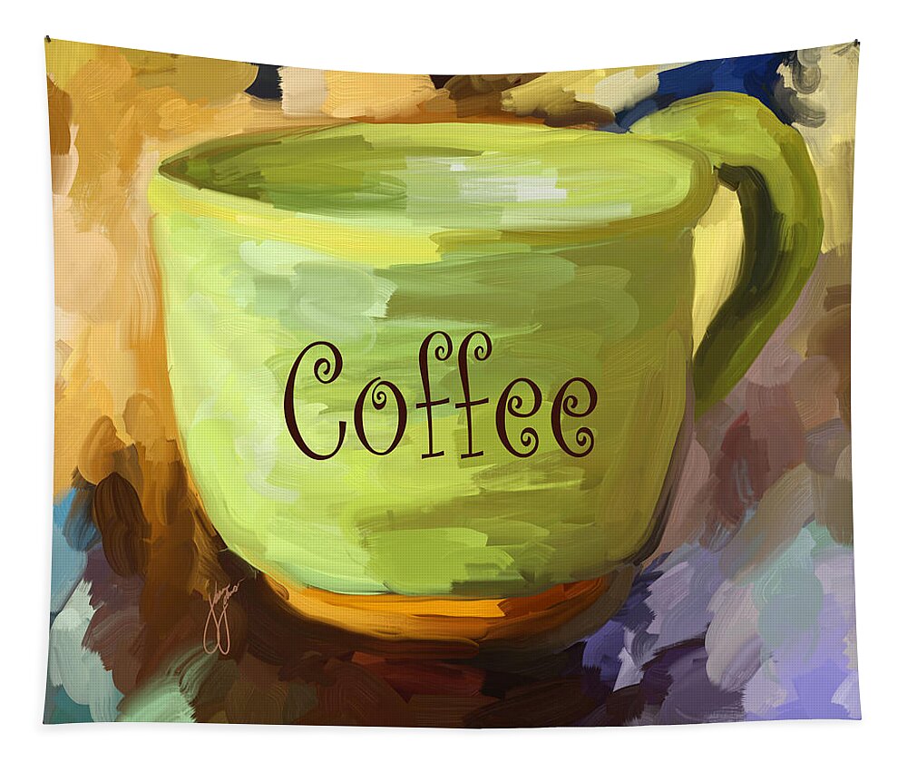 Coffee Tapestry featuring the painting Coffee Cup by Jai Johnson