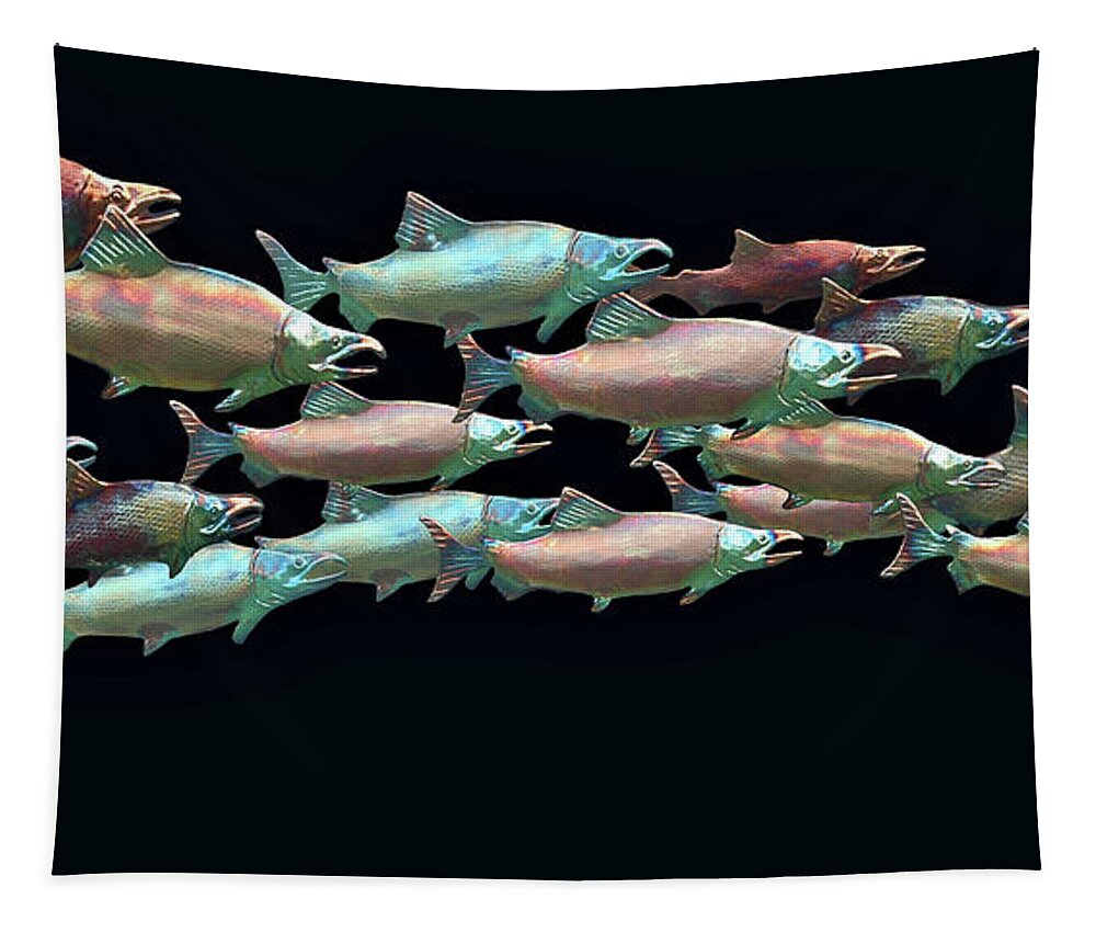 Salmon Tapestry featuring the photograph Coho Migration by Jeff Burgess