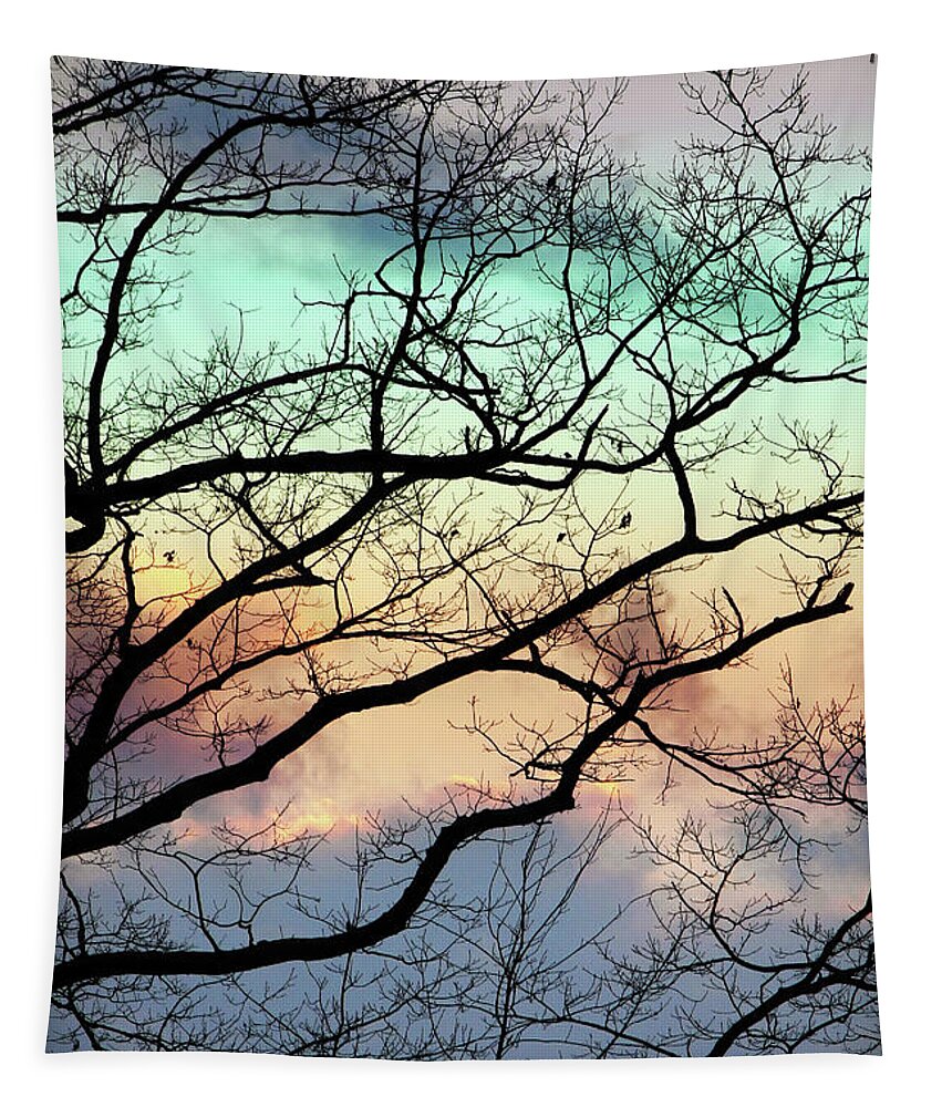 Abstract Tree Tapestry featuring the mixed media Cold Hearted Bliss by Christina Rollo