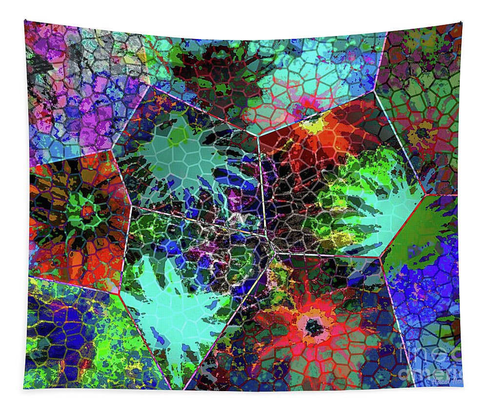 Ocean Tapestry featuring the painting Collage of Abstract Ocean Life by Hazel Holland