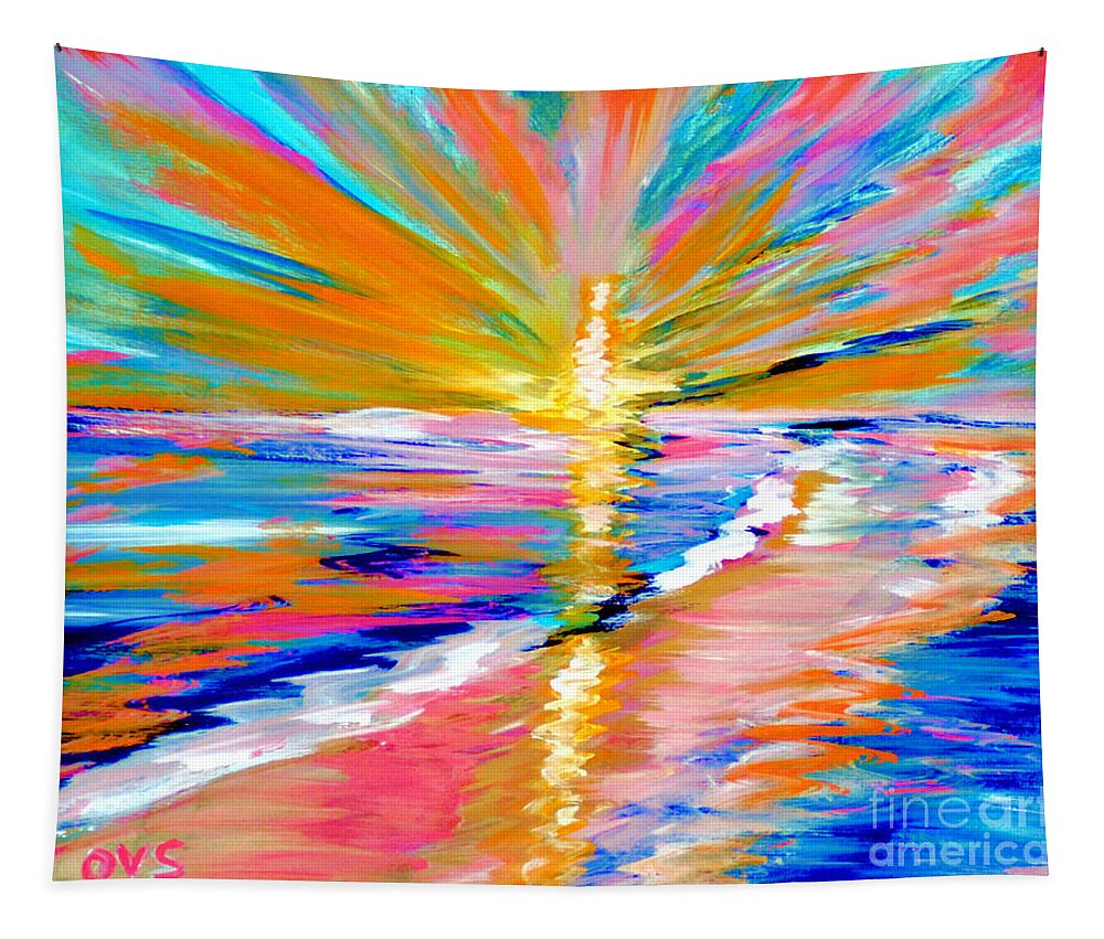 Sale Tapestry featuring the painting Collection ART for HEALTH and LIFE. Painting 5. ENERGY of LIFE by Oksana Semenchenko