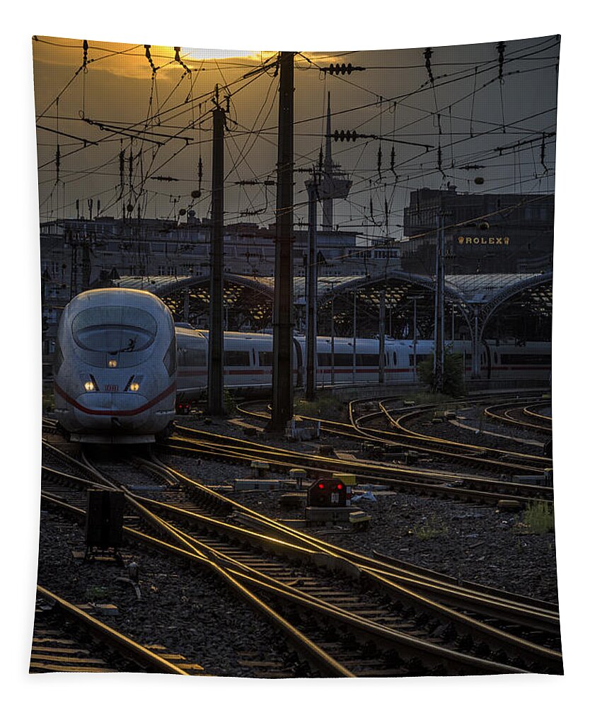 Deutsche Tapestry featuring the photograph Cologne Central Station by Pablo Lopez
