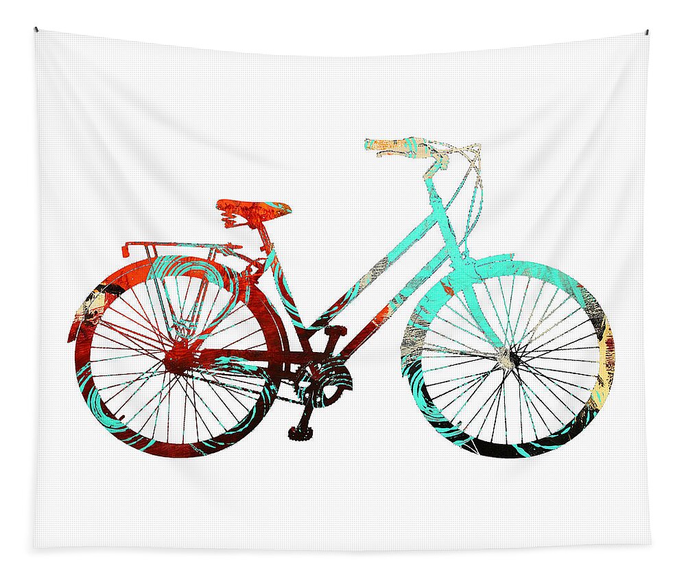 Bicycle Tapestry featuring the digital art Color Cycle by Nancy Merkle