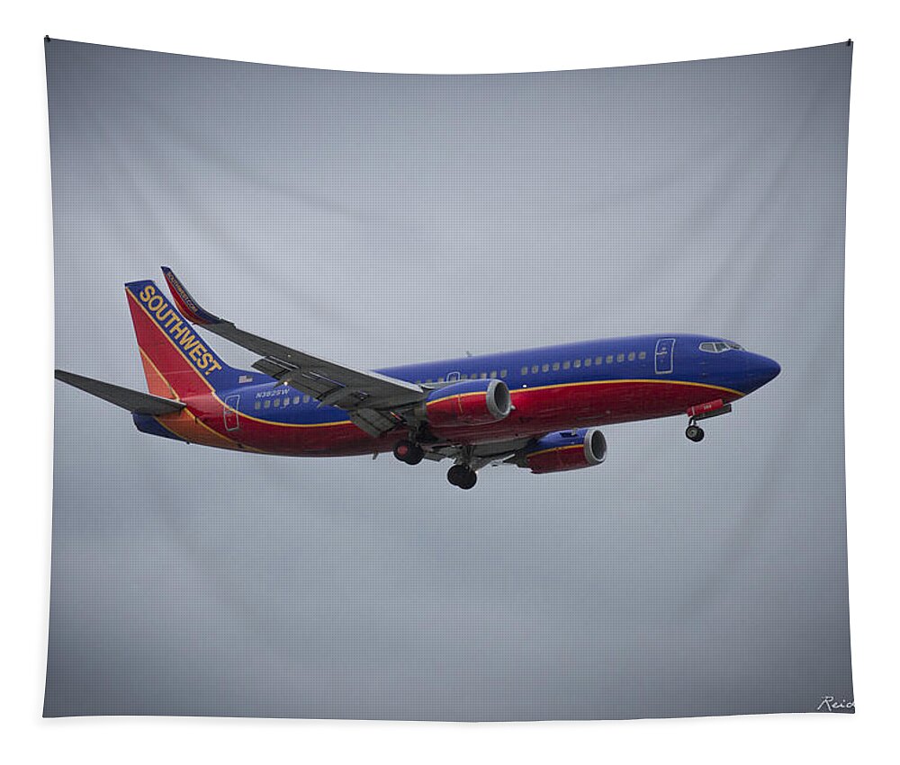 Reid Callaway Color Perfect Tapestry featuring the photograph Color Me Beautiful Southwest Airlines N382SW Boeing 737 Airliner Art by Reid Callaway