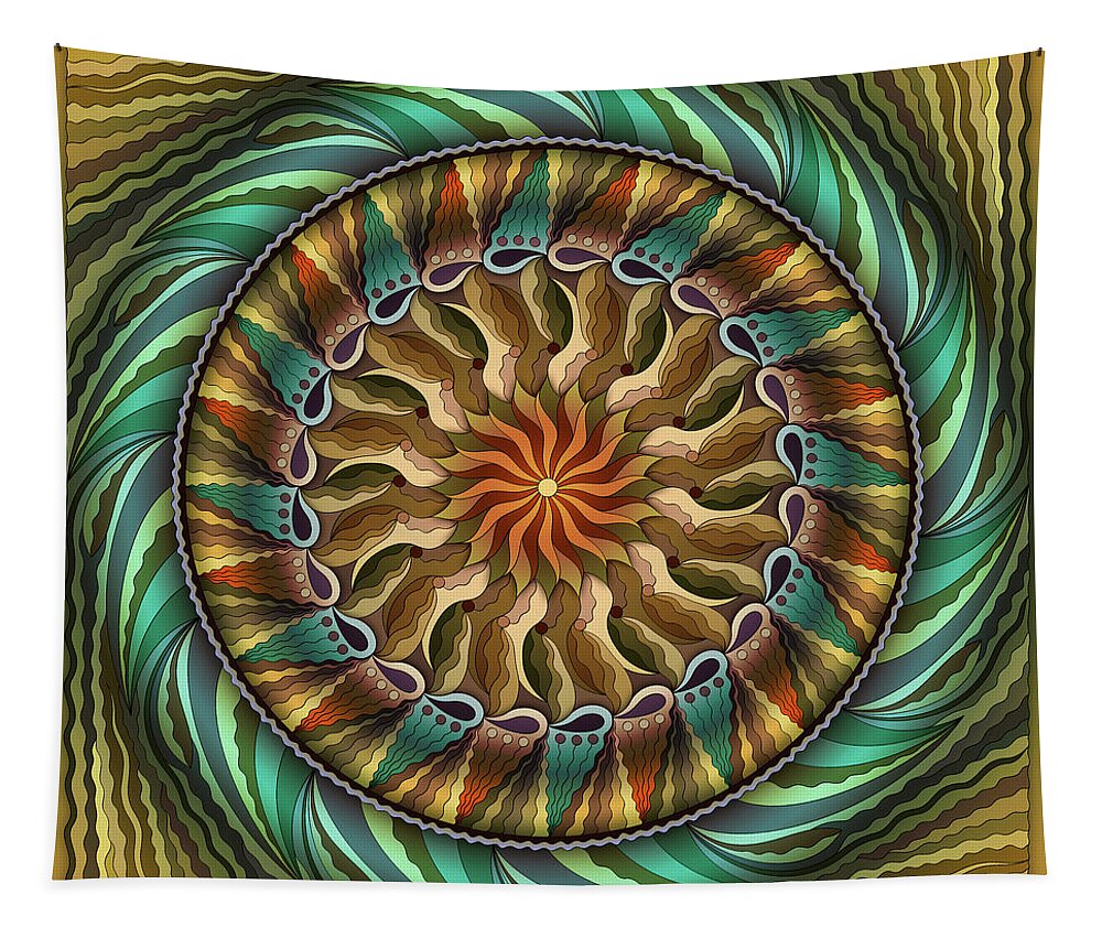 Harmony Mandalas Tapestry featuring the digital art The Light At The End Of The Tunnel by Becky Titus
