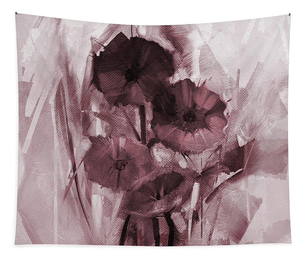 Flowers Tapestry featuring the painting Colored Flowers 9930 by Gull G