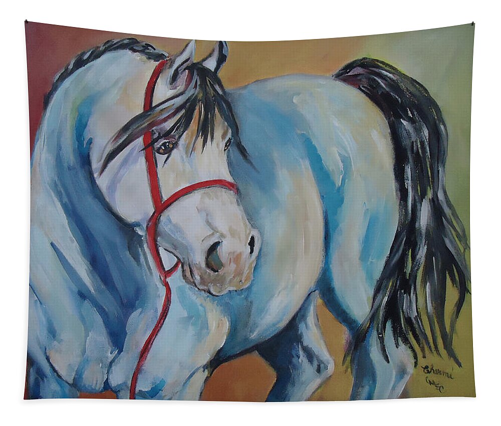 A Horse Of Many Colors. Horse Tapestry featuring the painting Colored Pony by Charme Curtin