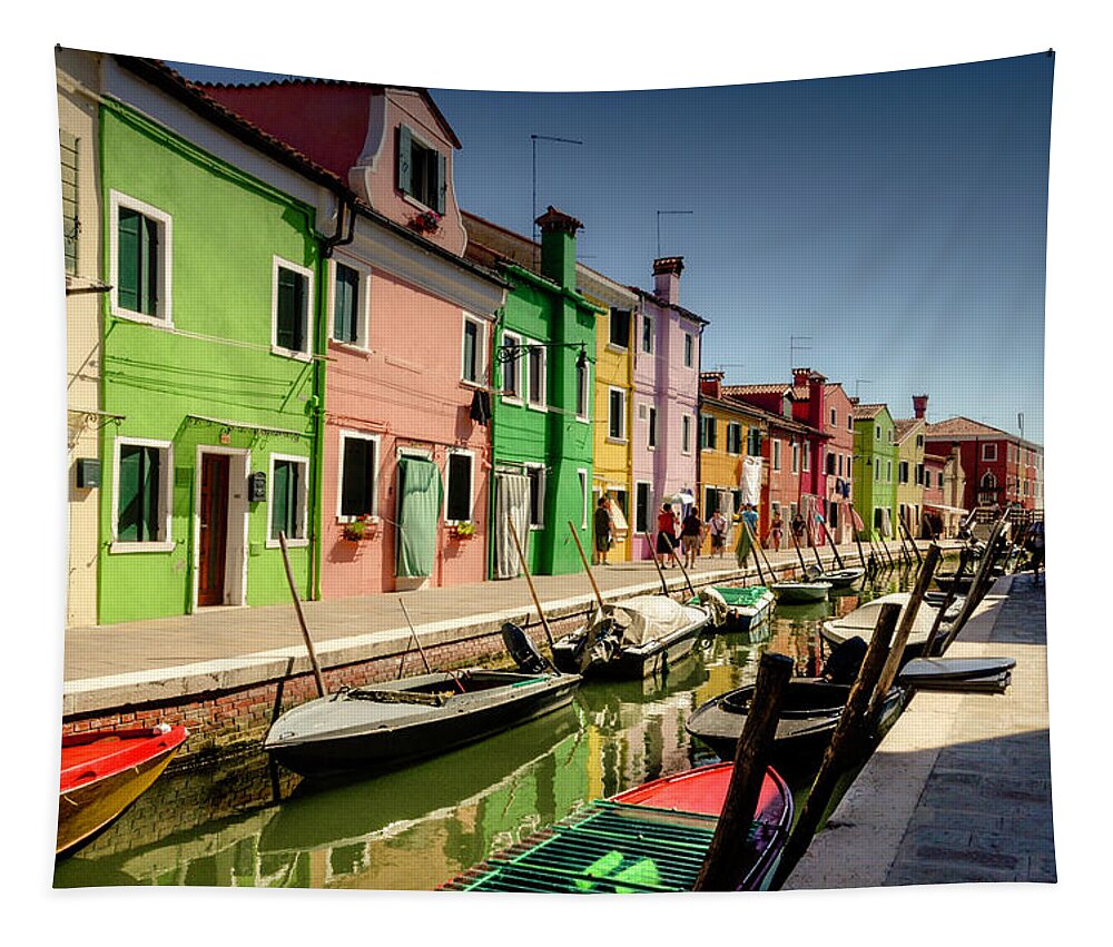 Burano Tapestry featuring the photograph Colorful Burano by Wolfgang Stocker