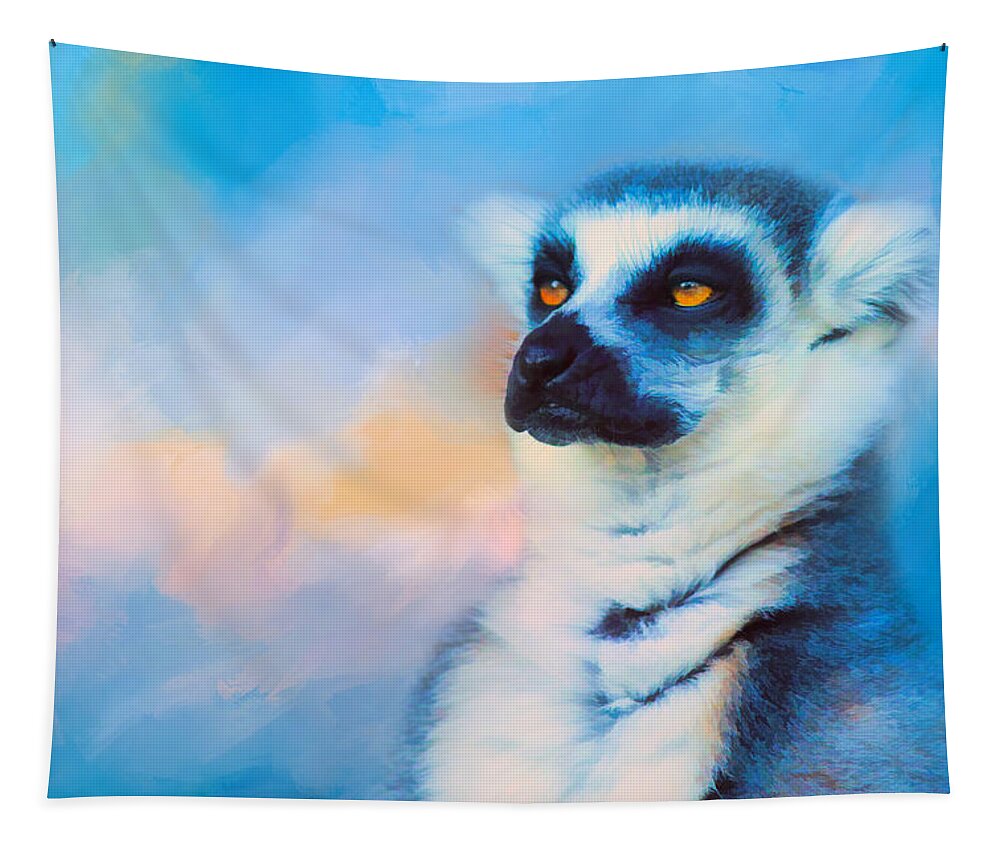 Jai Johnson Tapestry featuring the photograph Colorful Expressions Lemur by Jai Johnson