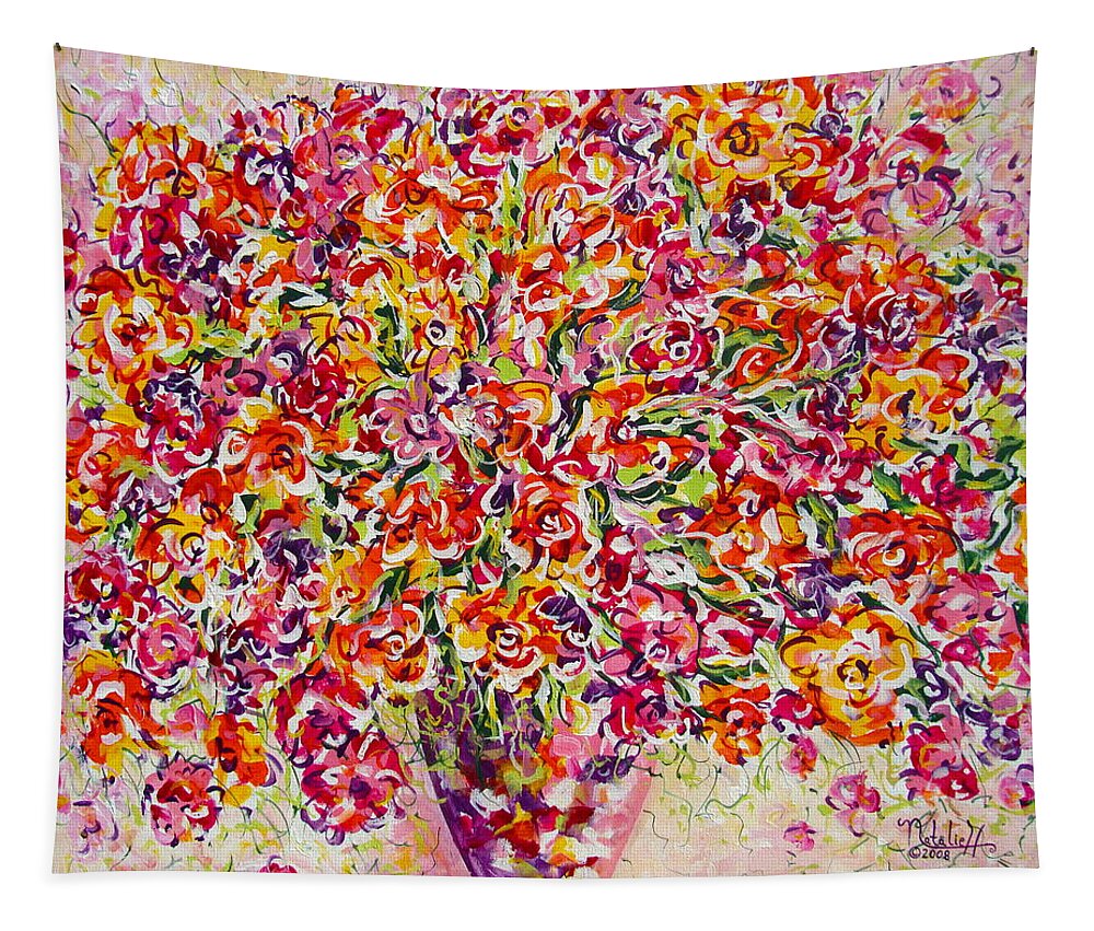 Framed Prints Tapestry featuring the painting Colorful Organza by Natalie Holland