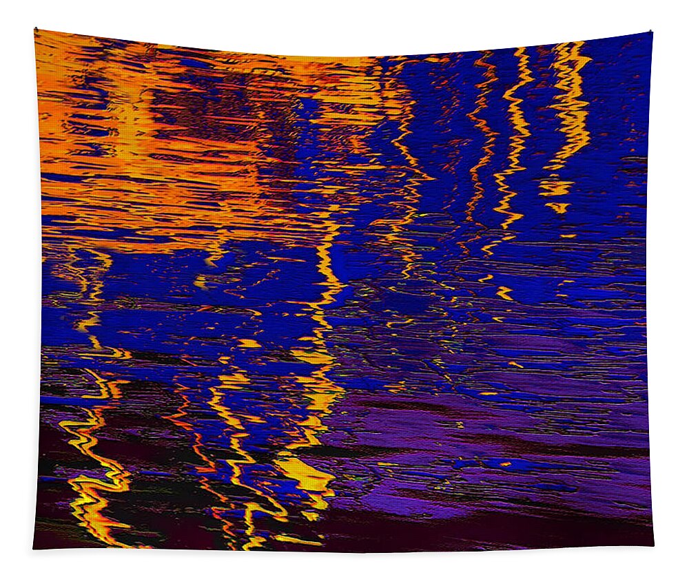 Abstract Tapestry featuring the digital art Colorful ripple effect by Danuta Bennett
